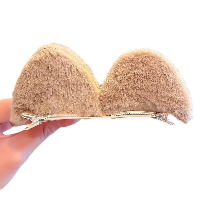 Kẹp Tóc Hình Tai Mèo Hoạt Hình Bằng Lông Nhung Dễ Thương Xinh Xắn