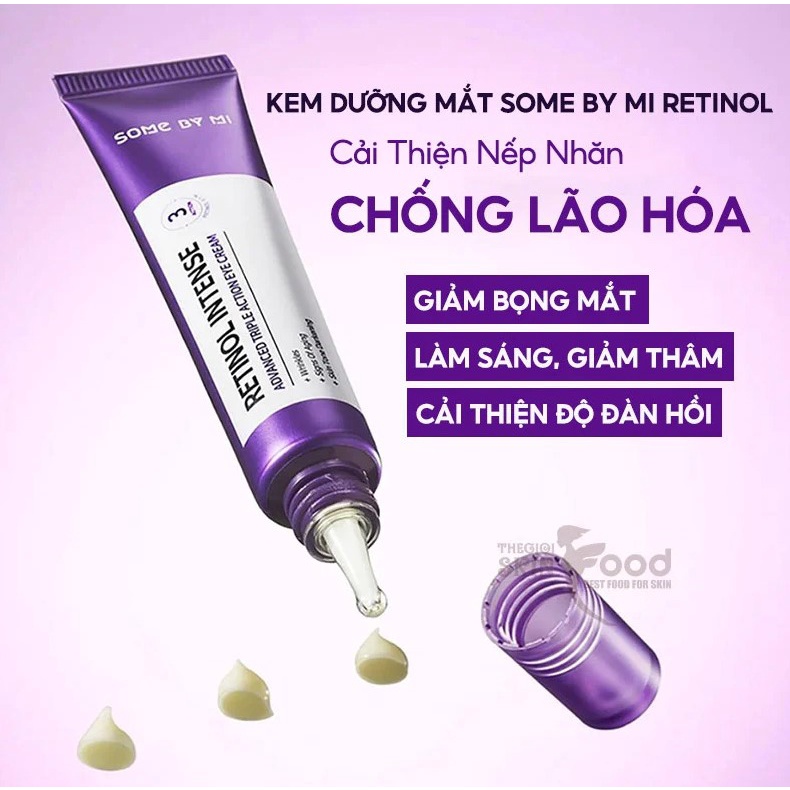 Kem Dưỡng Mắt Giảm Quầng Thâm, Chống Lão Hóa Some By Mi Retinol Intense Advanced Triple Action Eye Cream 30ml