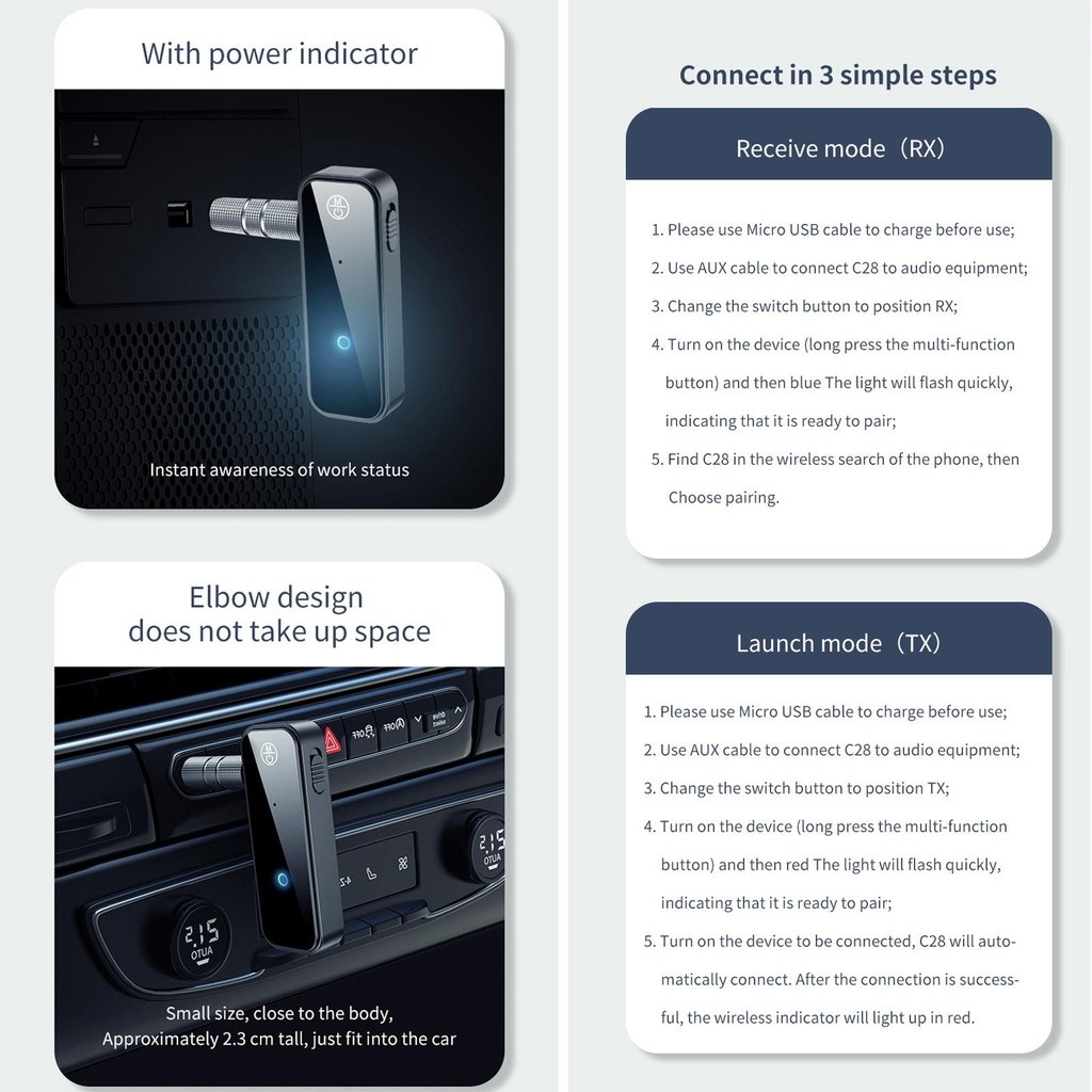 Bộ Thu Phát Bluetooth 5.0 C28 2 trong 1 mới