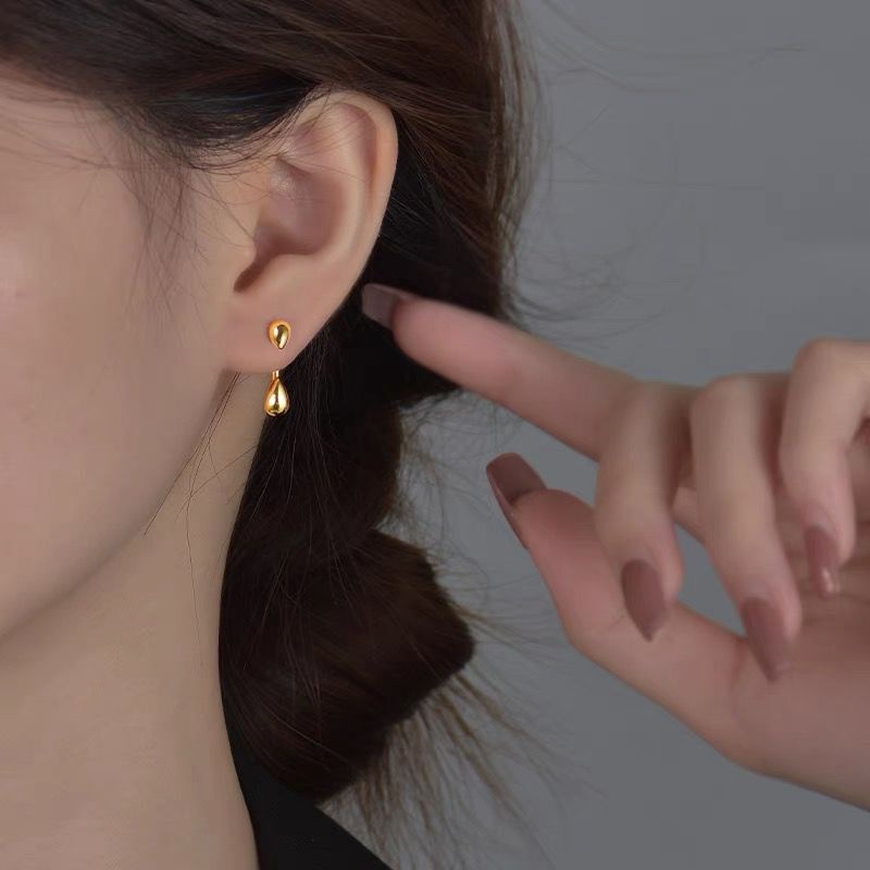 Bông tai nữ bạc 925 giọt lệ phong cách Hàn Quốc SHE BY SHE - K101