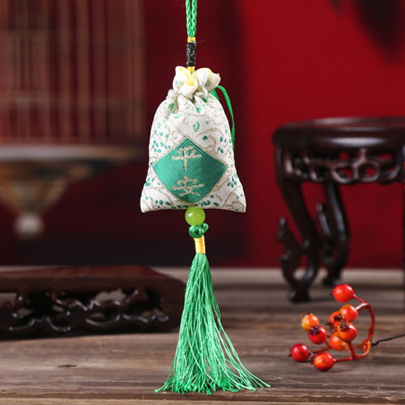 Túi Thơm Treo Xe Hơi Họa Tiết Hoa Oải Hương Phong Cách Trung Hoa