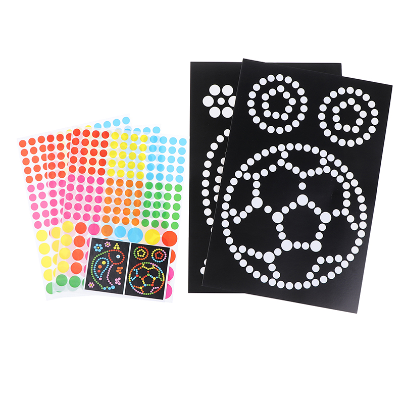 [rogoldVN]2Pcs DIY Colorful Dot Primary Mosaic Puzzle Stickers Game Learning Education Toy