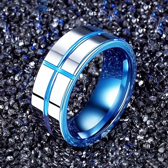 Nhẫn vonfram phong cách Hàn Quốc hiện đại cao cấp có chống trầy xước bề mặt
