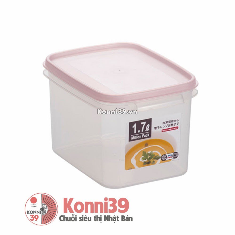 Hộp trữ thực phẩm INOMATA cỡ lớn 1700ml | Hộp nhựa bảo quản đồ ăn để tủ lạnh, chịu nhiệt độ cao và lò vi sóng