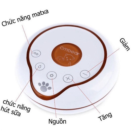 Máy Hút Sữa Điện Đôi Cmbear 9 Cấp Độ Hút Có Matxa Không Đau Rát-  ️BẢO HÀNH CHÍNH HÃNG