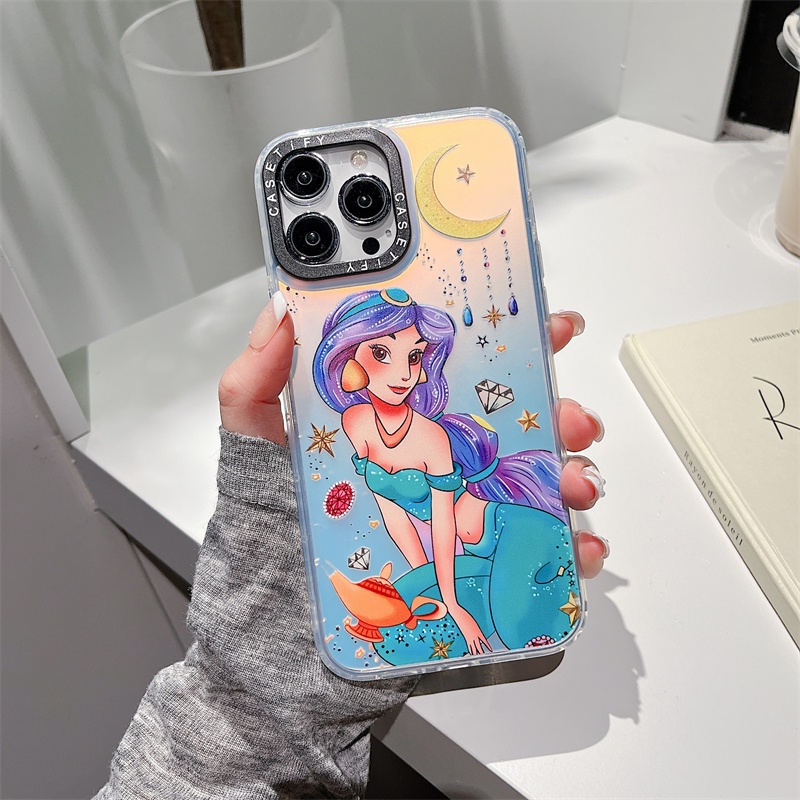 Ốp Điện Thoại Màu Laser In Họa Tiết Công Chúa Disney Cho iPhone 14 Pro Max 13 Pro Max 11Promax 12ProMax XS Max
