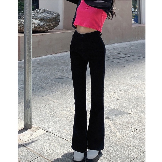 Quần denim Nữ Ống Loe Lưng Cao 4 Màu