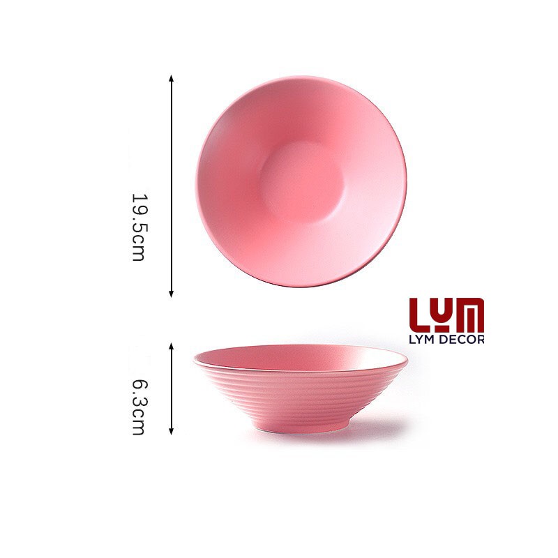 Bát tô sứ pastel phong cách Bắc Âu 19cm, tô mì phở, tô canh - Sứ cao cấp không chì