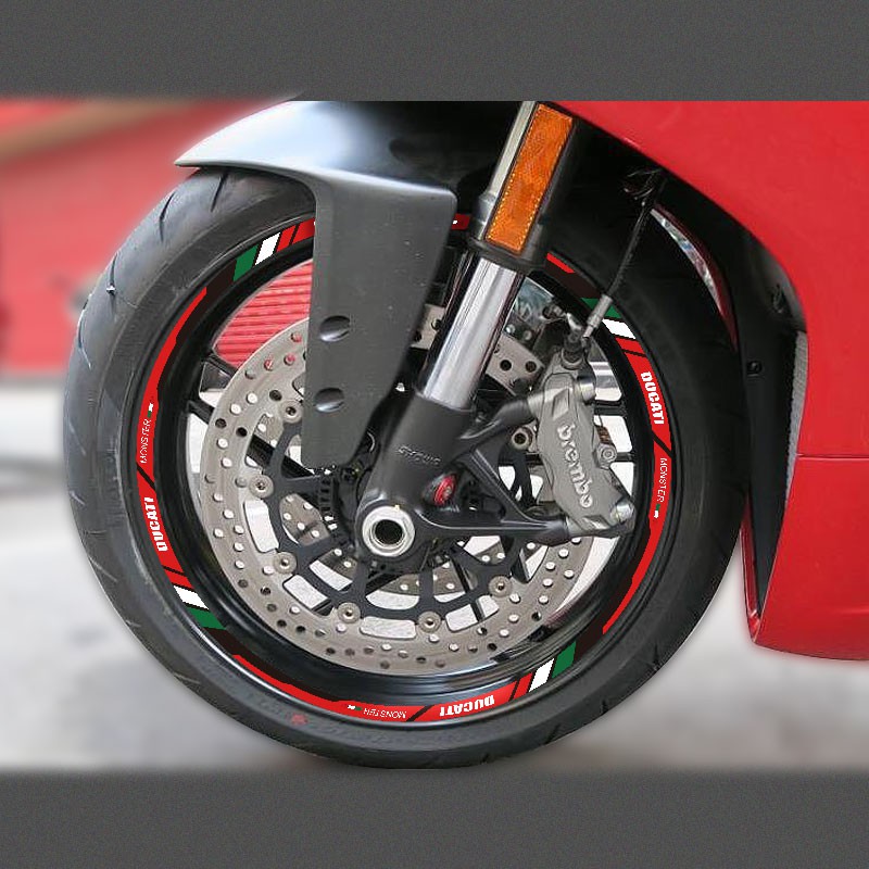 Sticker Phản Quang 17" Dán Trang Trí Viền Bánh Xe Mô Tô Ducati MONSTER M400 600 620 750 750IE 900