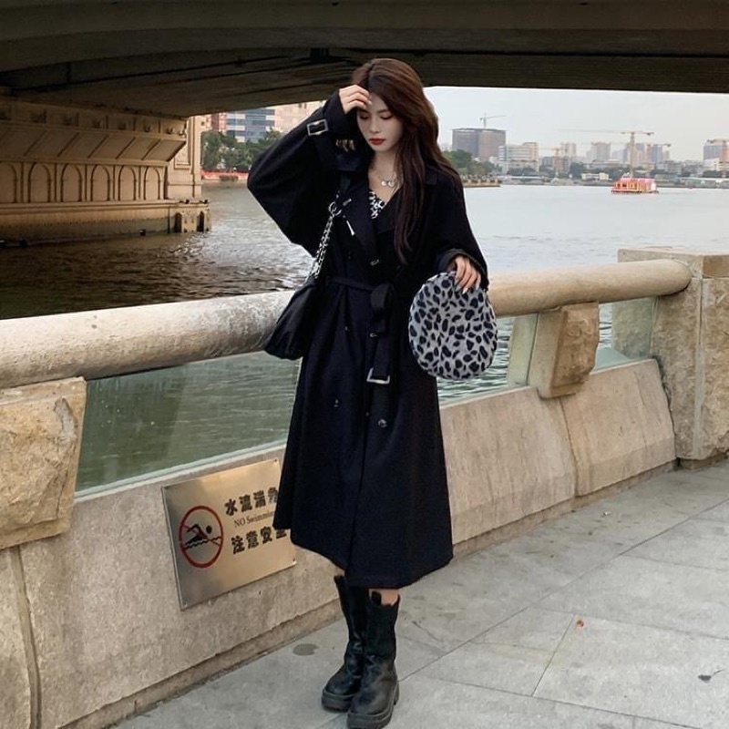 Áo măng tô vest dáng dài kèm dây đeo mặc thu đông cho nữ - Hàng QCCC | BigBuy360 - bigbuy360.vn