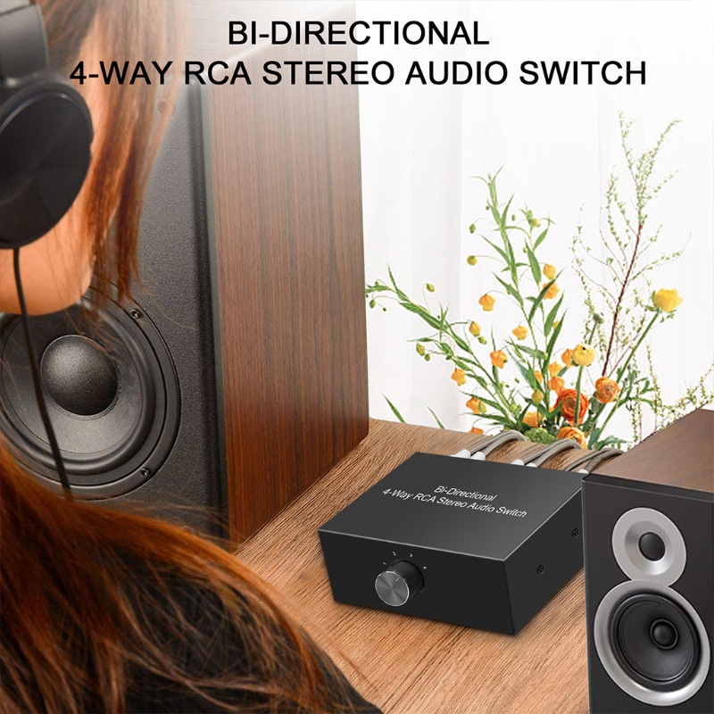 Bộ chia cổng âm thanh RCA bằng kim loại