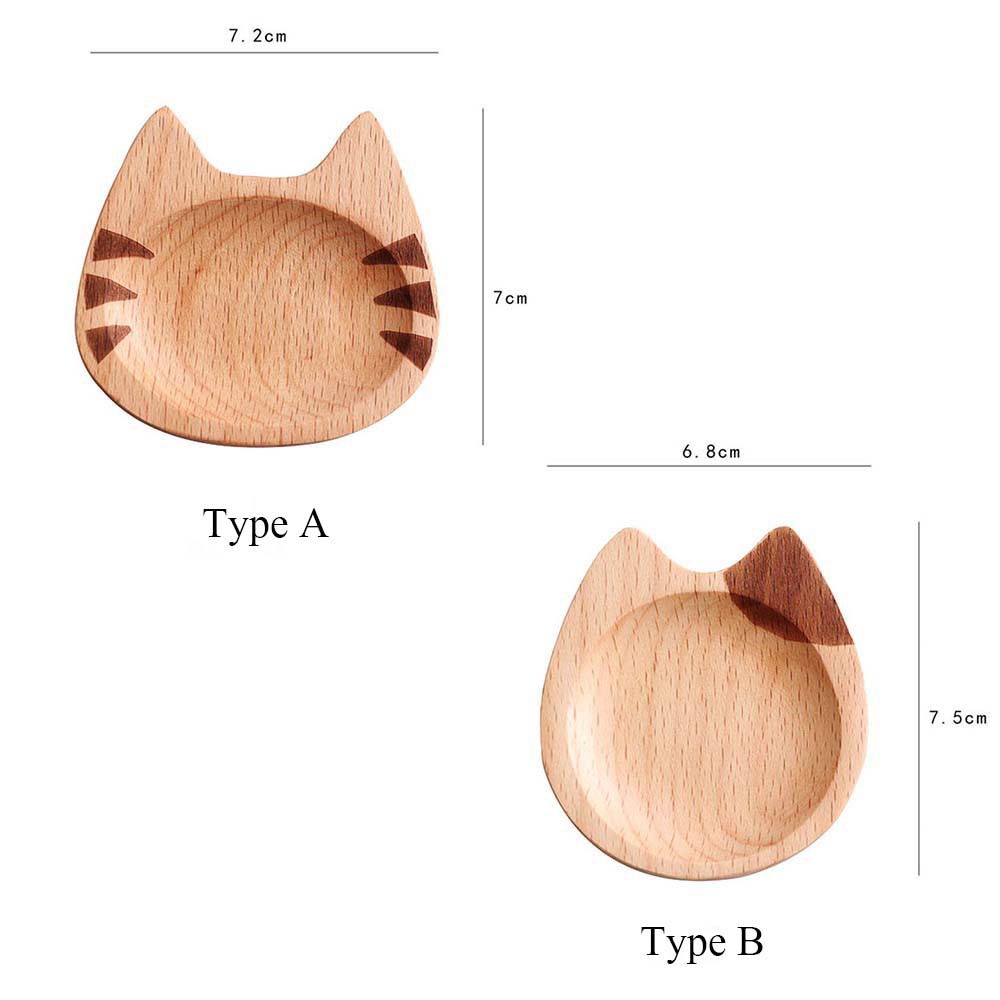 Đĩa gỗ mini kiểu dáng hoạt hình phong cách Nhật Bản đựng gia vị tiện lợi
