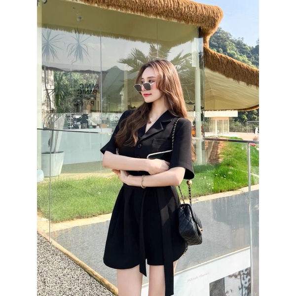 Jum Cổ Vest Kèm Đai 2 Màu Cá Tính Có Ảnh Thật