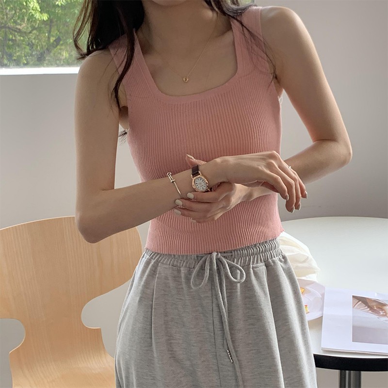 Áo Không Tay Dệt Kim Thời Trang Mùa Hè Cho Nữ