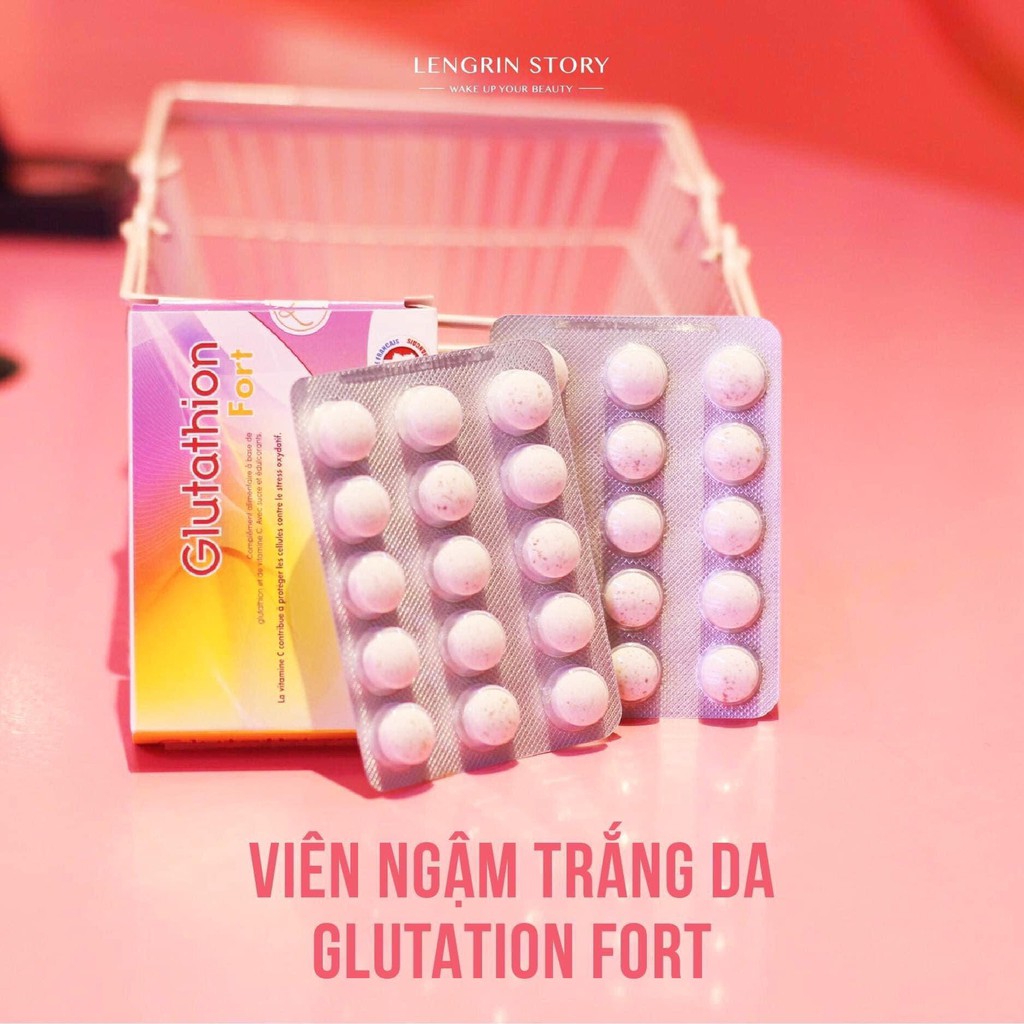 Viên uống trắng da Glutathion Fort Pháp - dạng ngậm