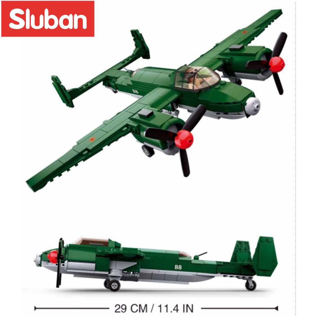 Set 311 mảnh đồ chơi SLUBAN B0688 lắp ráp quân đội WW2 TU-2