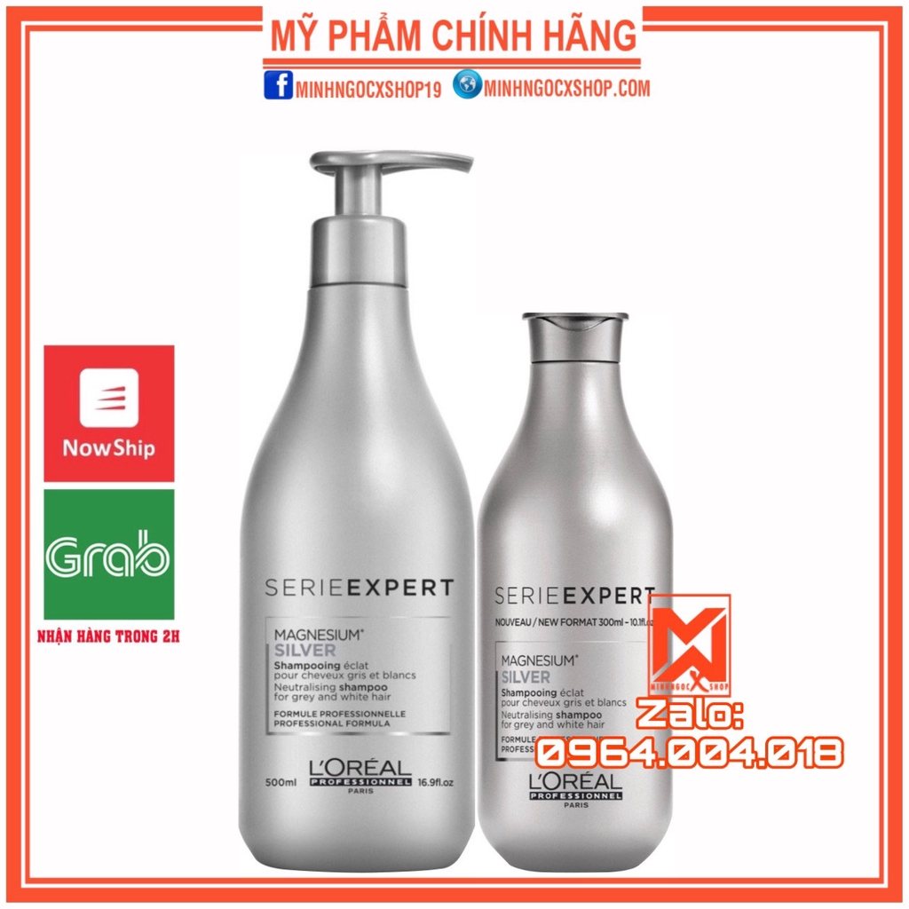 ✅[ L'ORÉAL ] DẦU GỘI TÍM KHỬ VÀNG LOREAL SERIE EXPERT MAGNESIUM SILVER 300 - 500ML CHÍNH HÃNG