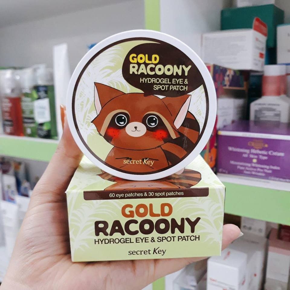 Mặt Nạ Dưỡng Mắt, Giảm Và Ngăn Ngừa Thâm Mụn Secret Key Gold Racoony Hydro Gel Eye & Spot Patch 90g