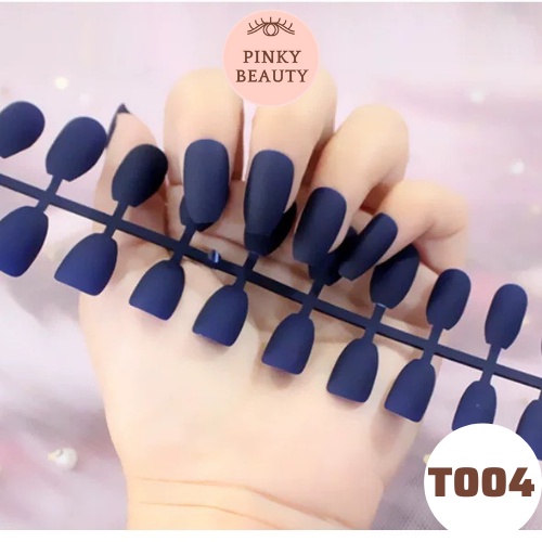Móng Tay Giả Dài Bộ 24 Móng Giả Dáng Dài Trơn Màu Lì Siêu Sang, Thời Trang Cá Tính Cho Nữ - Pinky Beauty