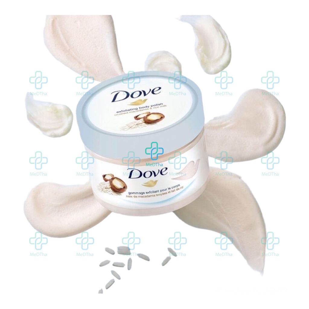 Tẩy Da Chết Toàn Thân DOVE Exfoliating Body Polish - Tẩy Da Chết Body, Chăm Sóc Da, Chiết Xuất Thiên Nhiên (Hũ 225ml)