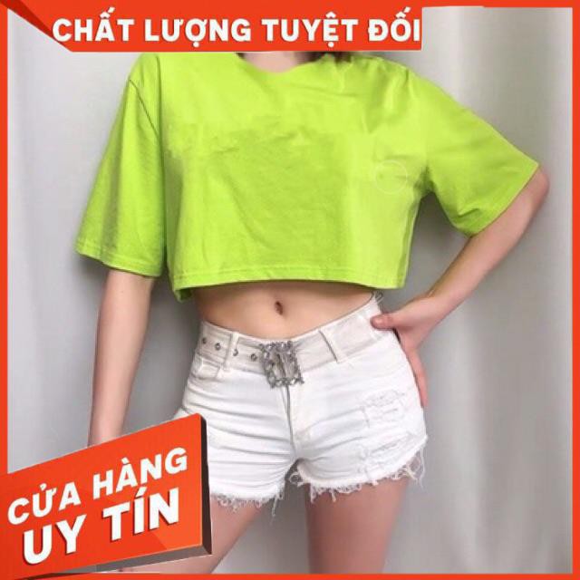 ÁO Form Rộng CROPTOP CỔ V- hình thật chính chủ