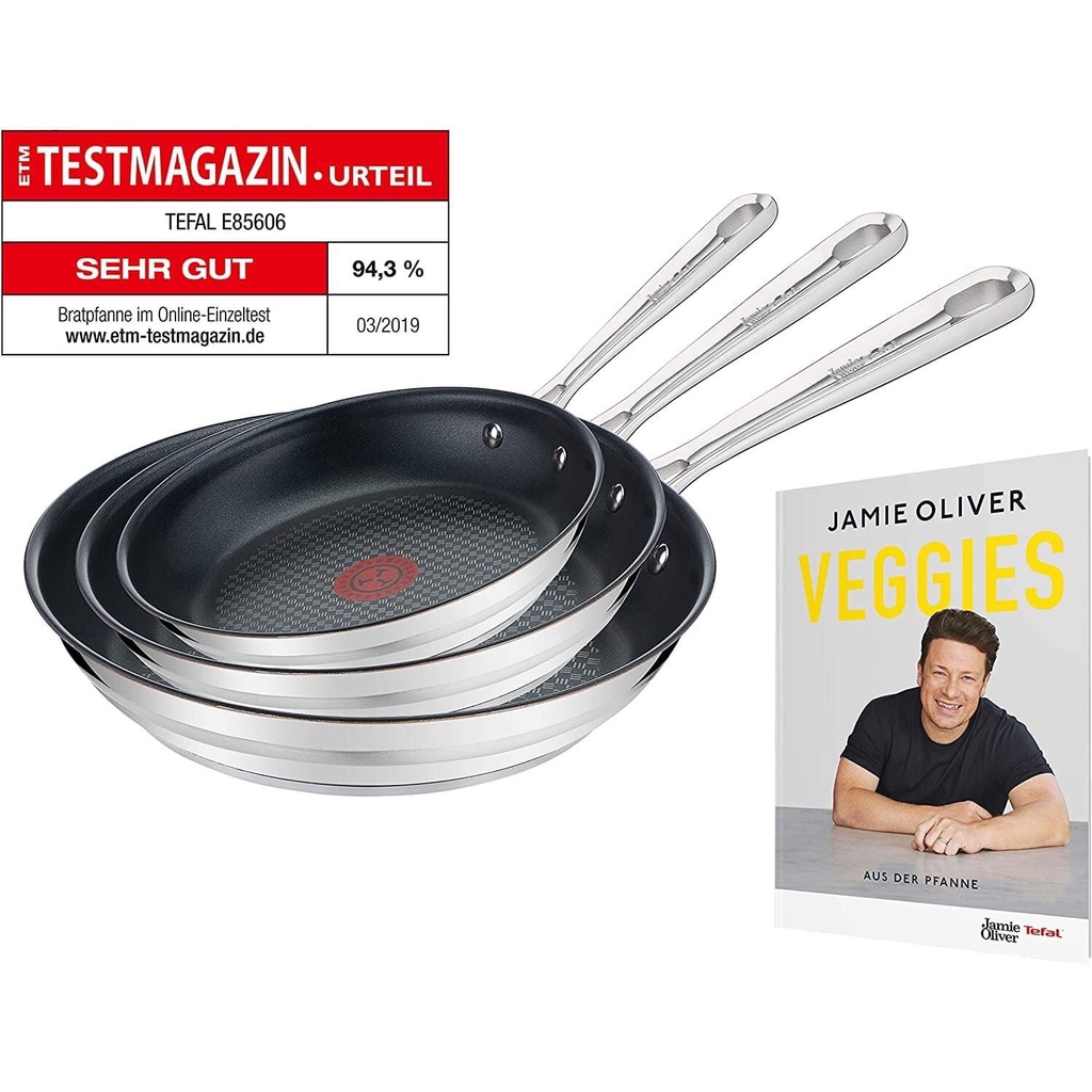 Chảo Tefal Jame Oliver Cán Inox