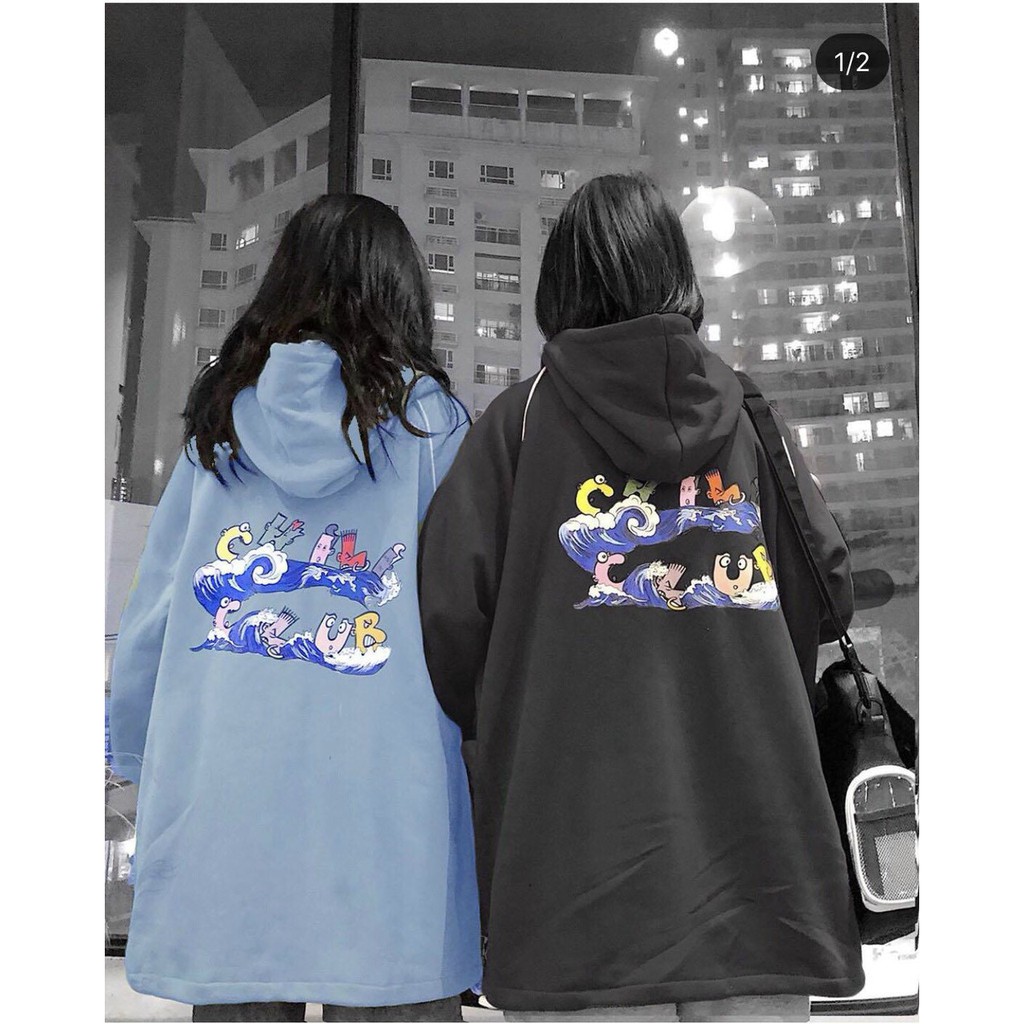 Áo khoác nỉ nam nữ form rộng, có dây kéo, chống nắng in hình CHILL CLUB cực xinh (ảnh thật) | BigBuy360 - bigbuy360.vn