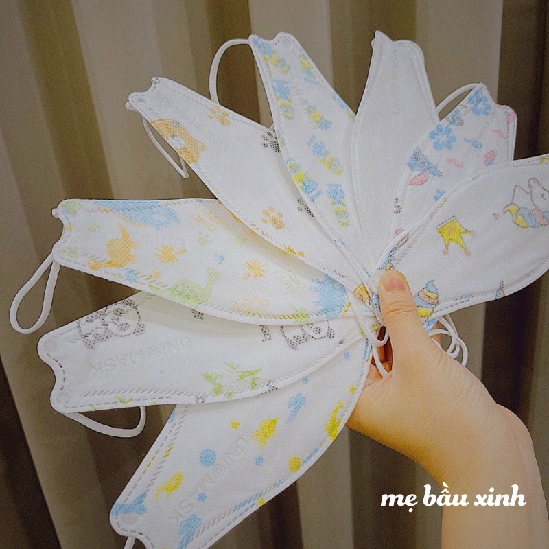 Khẩu trang trẻ em 4 lớp KF94 UNI MASK giúp bé kháng khuẩn và chống bụi mịn - 10 chiếc