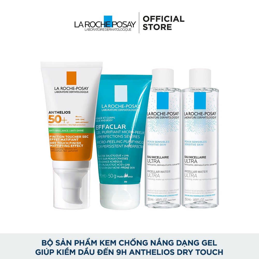 Bộ sản phẩm kem chống nắng dạng gel giúp kiềm dầu đến 9h La Roche-Posay nthelios XL Dry Touch SPF 50+ | BigBuy360 - bigbuy360.vn