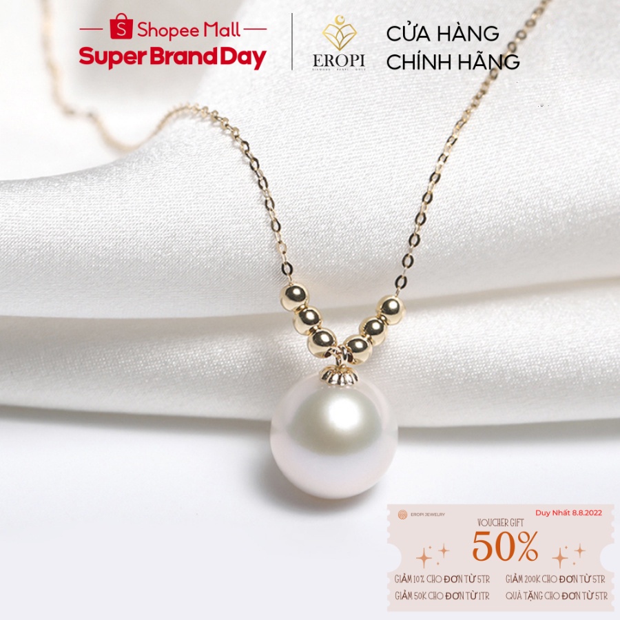 Dây chuyền ngọc trai Freshwater tròn 8-9mm 18k