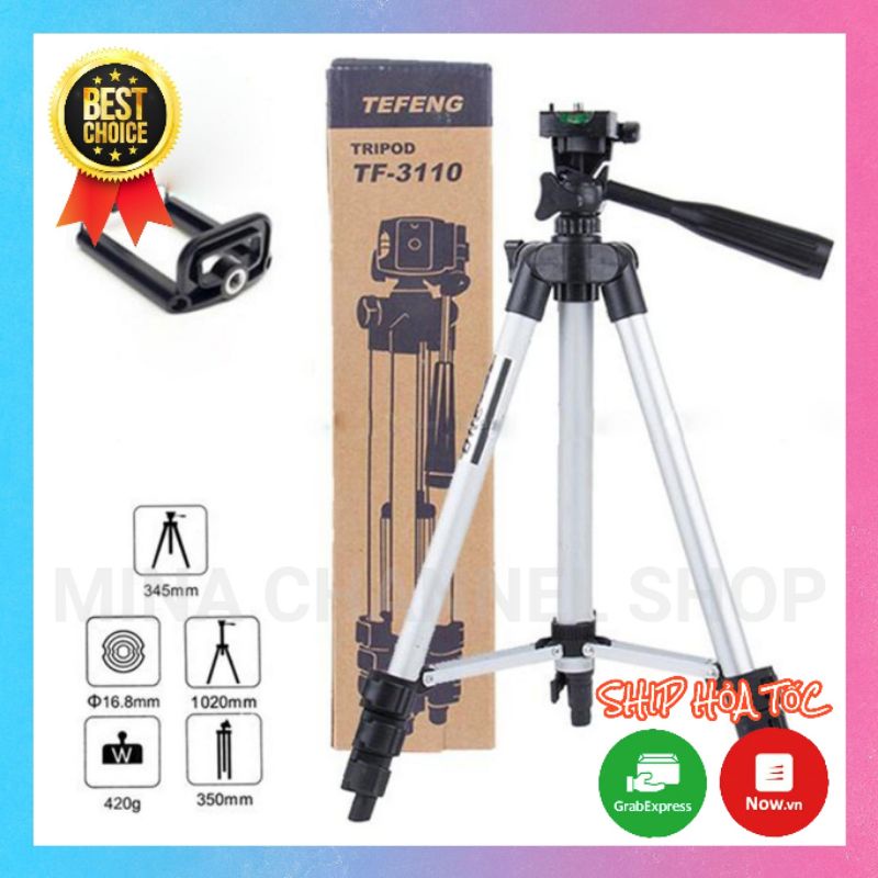 Chân quay phim chụp hình máy ảnh, điện thoại Tripod TF - 3110 Gậy quay phim Youtube - Gậy livestream Facebook