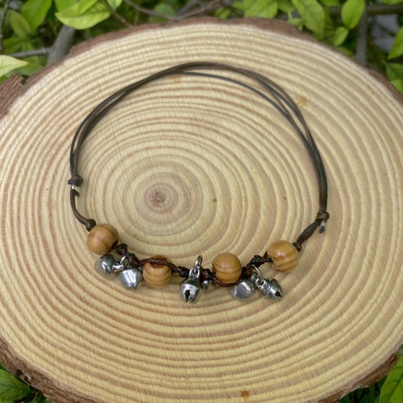 Handmade bell Anklet with wood beads - Lắc chân chuông hạt gỗ vintage | BigBuy360 - bigbuy360.vn