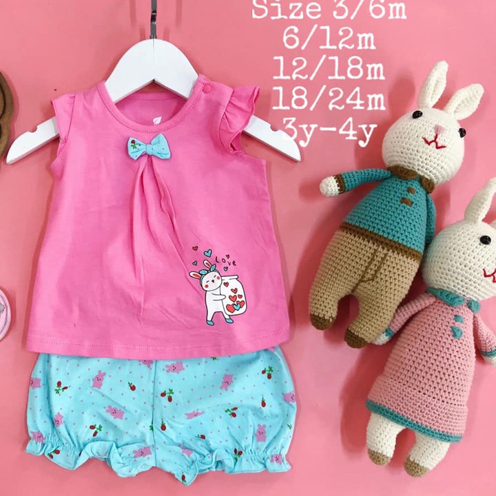 Bộ cánh tiên bé gái Lullaby cotton cao cấp quần bèo nhúm cực xinh(6M-4Y)