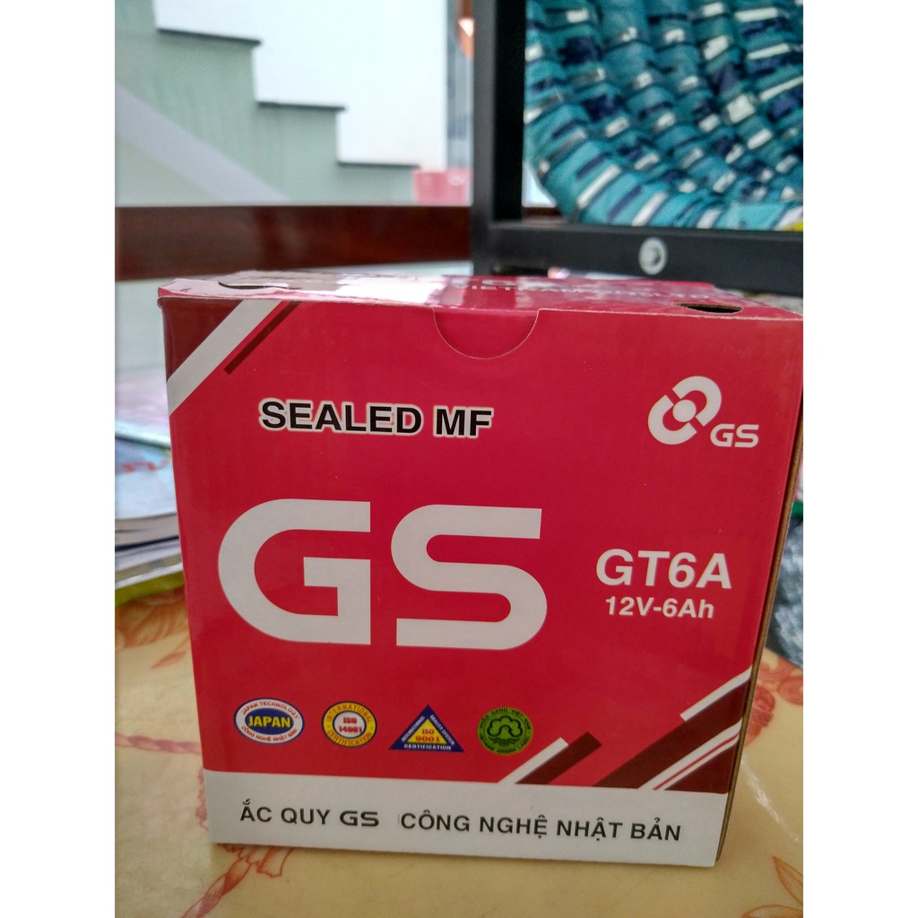 Ăc Quy Khô GS GT 6A Chính Hãng Theo Xe Yamaha,HonDa,Suzuki Xe Số