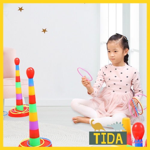 Ném Vòng Vào Trụ ⚡ LOẠI LỚN ⚡ Đồ Chơi Tăng Cường Khả Năng Tập Trung, Tính Kiên Nhẫn Cho Bé, Đồ Chơi Giải Trí TiDa Kids
