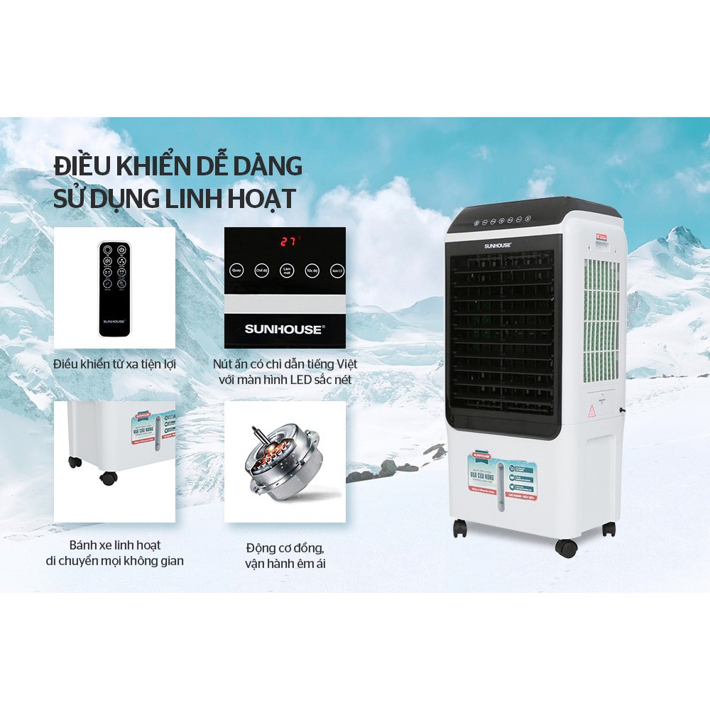 Quạt điều hoà hơi nước Sunhouse SHD7726 Bình Chứa 40L