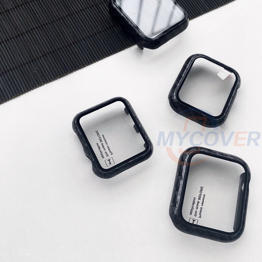 Ốp Bảo Vệ Bằng Sợi Carbon Cho Đồng Hồ Thông Minh Series 7 6 SE 5 4 3 2 1 41mm 45mm 44mm 42mm 40mm 38mm