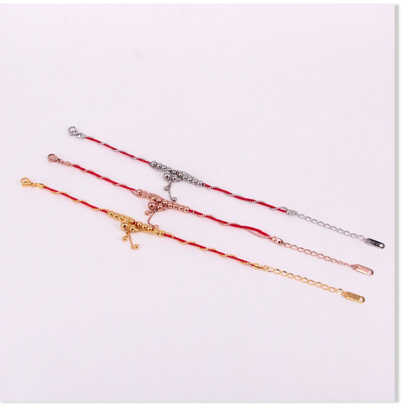 Vòng tay lắc tay nữ titan phối chỉ đỏ hồ lôS1-311 - CAM KẾT KHÔNG GỈ, KHÔNG BAY MÀU - BẢO HÀNH 12 THÁNG