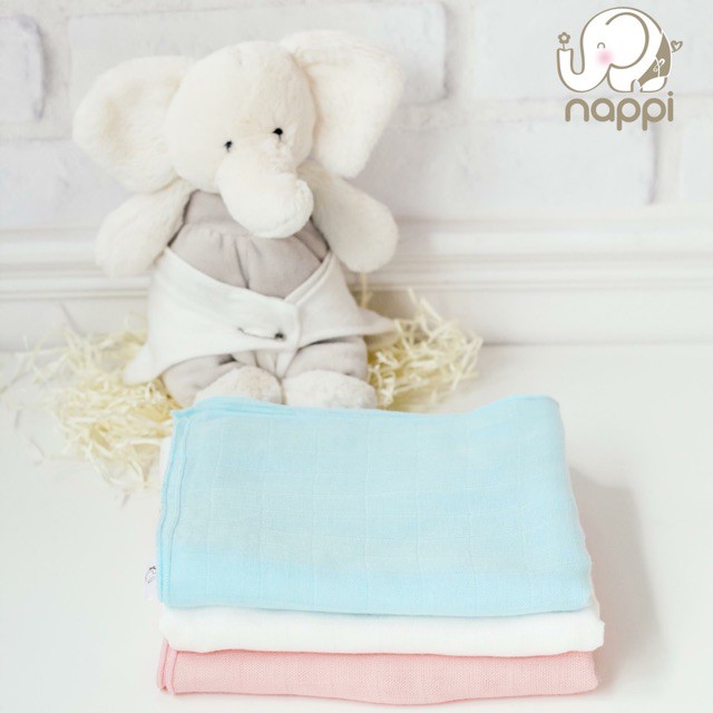 Khăn sợi tre đa năng cho bé NAPPI 120x120 cm, Khăn tắm cotton organic - Monnie Kids