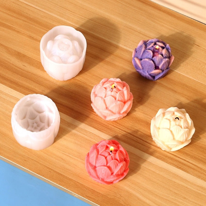 Khuôn Silicone Làm Bánh Hình Hoa Sen 3D Xinh Xắn