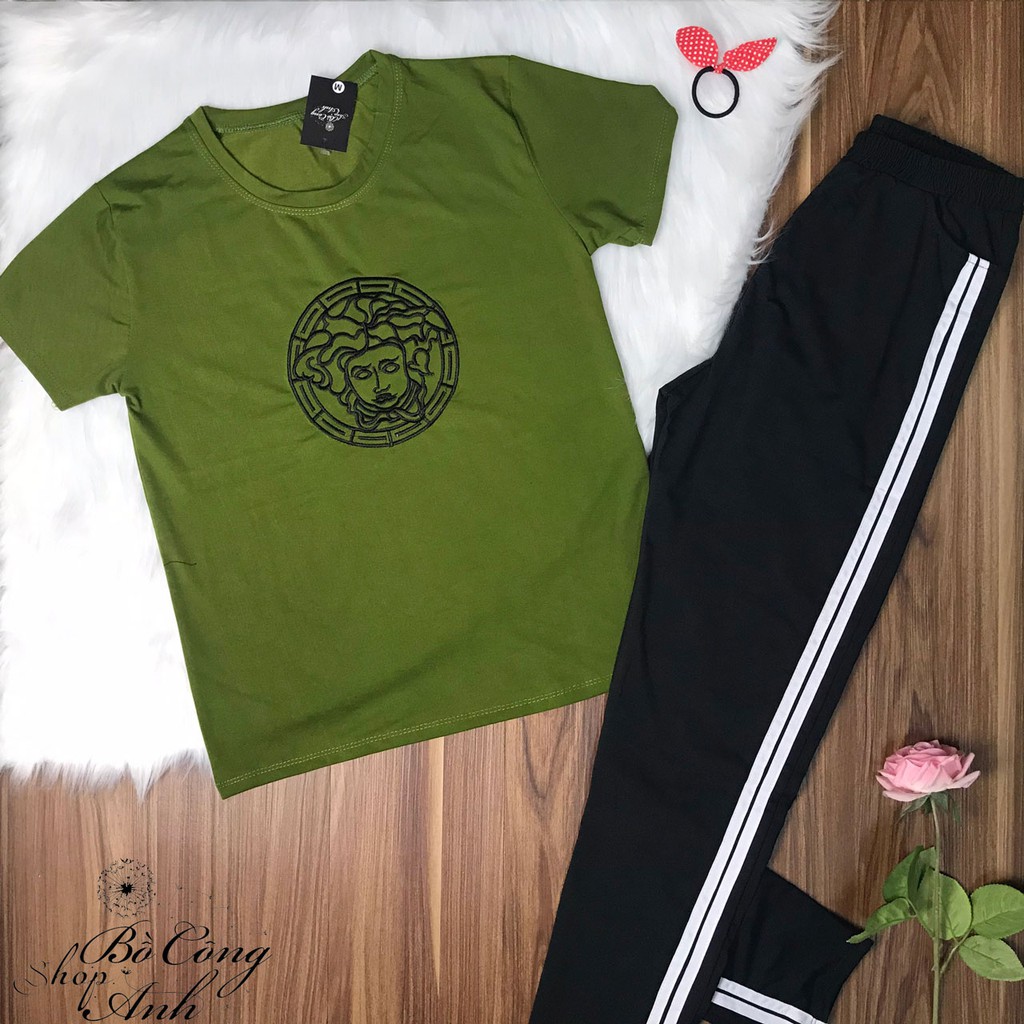 Đồ bộ nữ vải cotton Thiêu logo mềm mại thoáng mát không xù không chùn | BigBuy360 - bigbuy360.vn