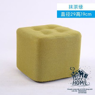 Ghế đôn chân gỗ bọc nỉ cao cấp - Ảnh thật
