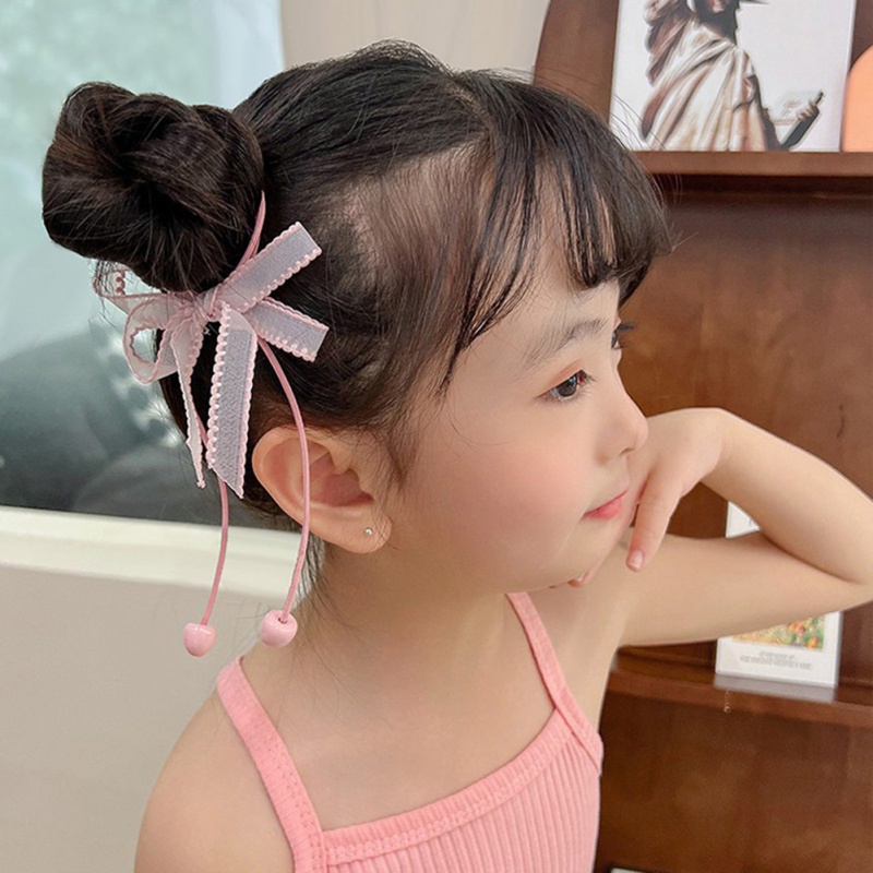 Dây Buộc Tóc Cao Su Đính Hạt Và Nơ Dễ Thương Không Đau Không Làm Đau Tóc Cho Bé Gái