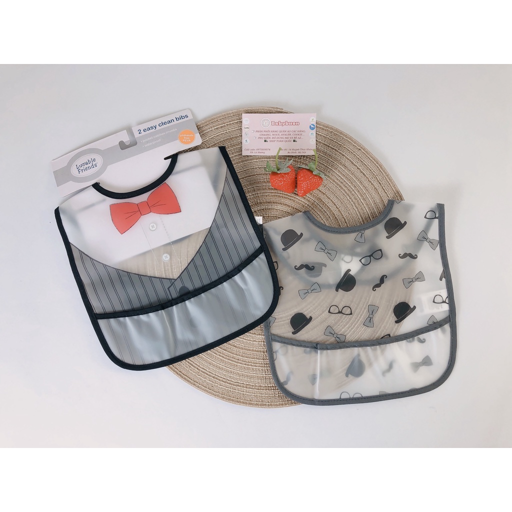 Yếm Cho Bé Sơ Sinh Chống Thấm Có Máng Set 2 Chiếc Babibu - YCT2