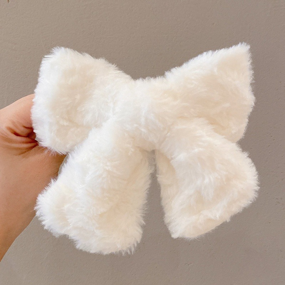 Kẹp Tóc Hình Nơ Lưng Phủ Lông Ngọt Ngào Xinh Xắn Cho Nữ