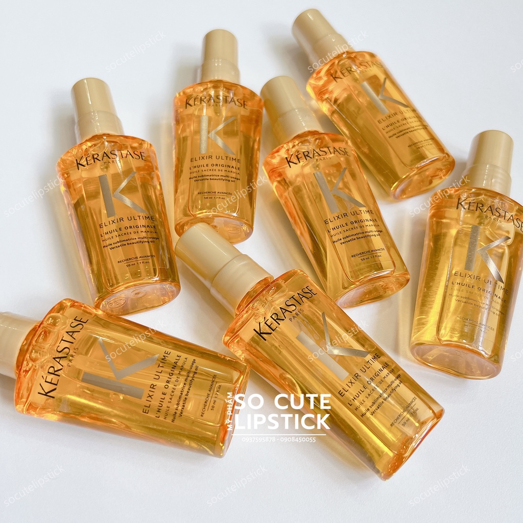 Dầu Dưỡng Tóc Kerastase Elixir Ultime 50ml - Hồng và Vàng - Đen
