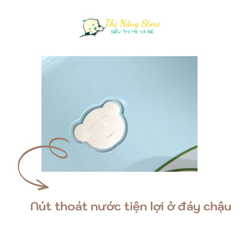 Chậu tắm, Thau tắm hình ếch cho bé sơ sinh và trẻ nhỏ có tựa lưng - Thị Nắng Store
