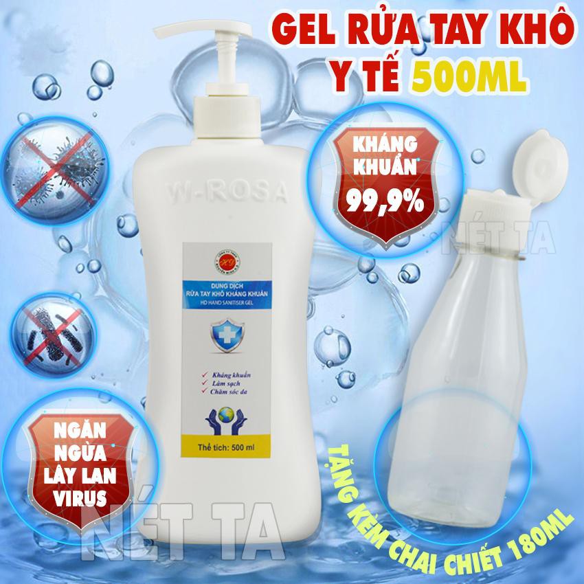 Nước rửa tay khô kháng khuẩn 99,99% dạng gel 500ml HD Hand Sanitiser Gel ngăn ngừa lây lan virus hiệu quả