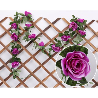 Dây leo hoa hồng giả 16 đầu bông TÍM S P081060