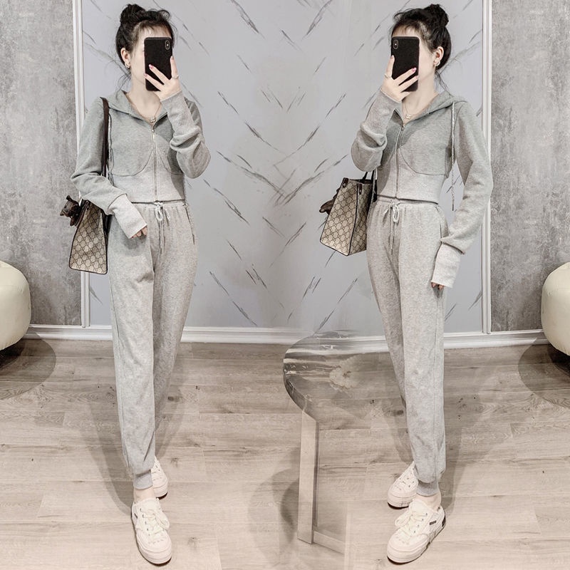 Set đồ thể thao Sweater dáng ôm thời trang mùa thu 2020 mới